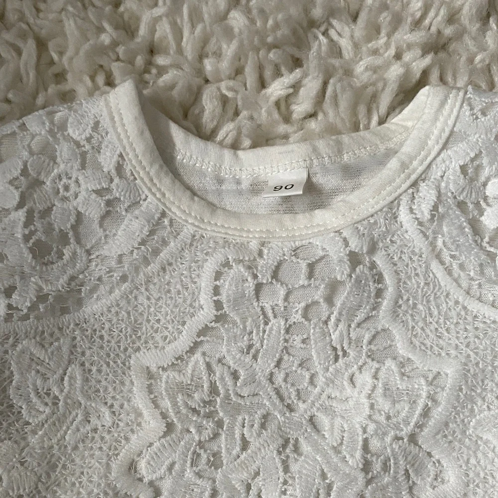 girls size 18mo -24mo matching set White Lace 1pc top Blue Jeans w white lace ¥